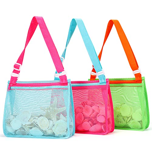 Tagitary Beach Toys Mesh Beach Bag Sand Toy Seashell Collecting Bag Pool Bag Swimming Beach Accessories Gift for Boys and ...