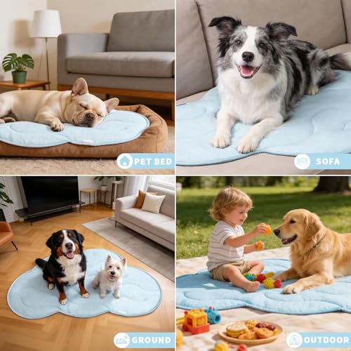BECEMURU Dog Cooling Mat, Thickened Soft Pet Cooling Pad for Summer, 36"x23" Cloud-Shape Pet Bed for Crate Kennel Sofa, No...