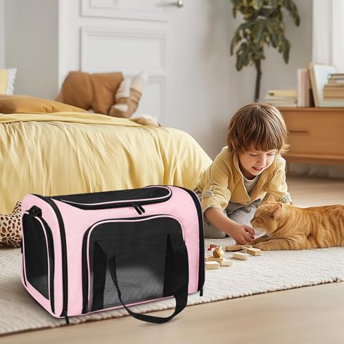 FOORLON Cat Carrier Soft for Pets Up to 15 Lbs, Cat Travel Bag Soft-Sided with Padded Shoulder Strap, Pet Dog Carriers for...