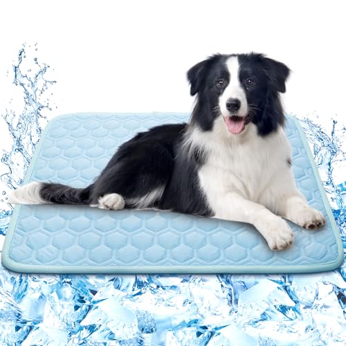 SISROL Dog Cooling Mat, Q-MAX>0.5 Chill Cool Fiber, Thicken Non-Slip Washable Pet Cooling Pad, Non-Toxic Portable Indoor &...
