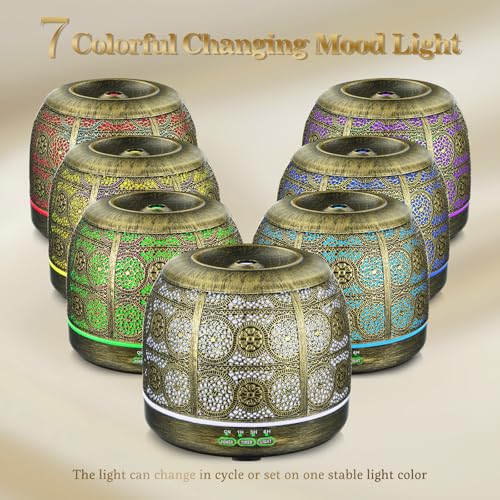 ARVIDSSON Essential Oil Diffuser, 500ml Aromatherapy Diffuser for Home, Ultrasonic Diffusers for Essential Oils, Metal Oil...