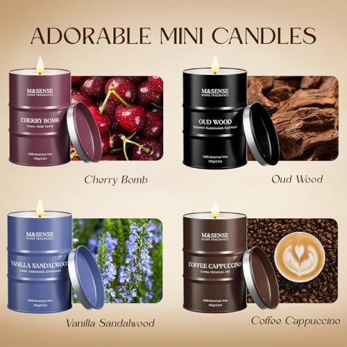M&SENSE Spring Candles Set | Holiday Scented Candles Gift Set | 4 Pack Candles for Home Scented Candle,Cherry Vanilla Oud ...