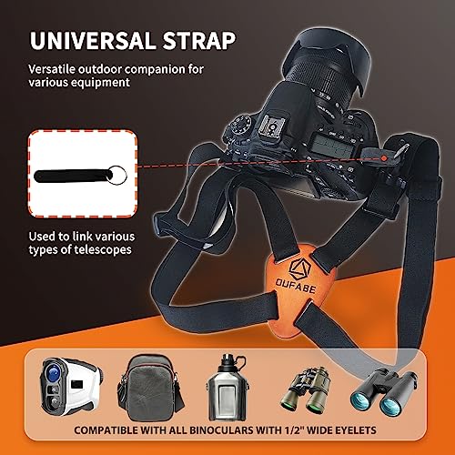 OUFABE Binocular Harness Strap, X-shaped Adjustable and Deluxe Bino Chest Straps for Hunting, Fits for Carrying Binocular,...