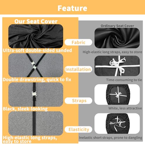 Gute Chair Seat Covers, Dining Room Chair Seat Covers with Ties,Removable Washable Dining Chair Covers Anti-Dust Dining Ro...