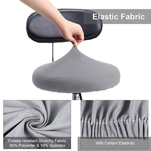 Tatuo Round Bar Stool Seat Covers Washable Stool Cushion Slipcover Elastic Bar Chair Covers for 14-17 Inch Chair (Gray, 4 ...