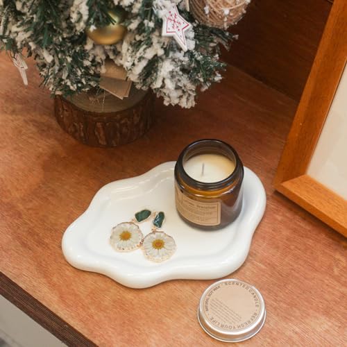 CCINPPY Ceramic Jewelry Tray Trinket Dish, Decorative Cloud Vanity Key Tray for Women, Ring Holder Dish, Cute Jewelry Plat...