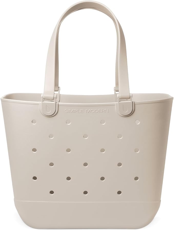 Simple Modern Extra-Large Beach Bag | Waterproof Getaway Rubber Tote with Zipper Pocket for Travel, Pool, Boat, Groceries,...