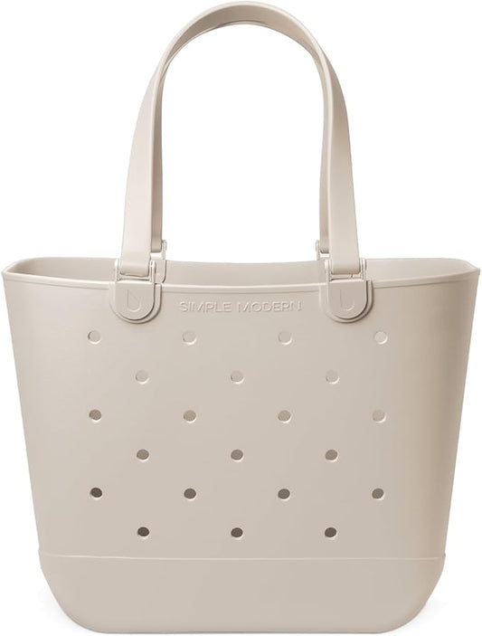 Simple Modern Extra-Large Beach Bag | Waterproof Getaway Rubber Tote with Zipper Pocket for Travel, Pool, Boat, Groceries,...