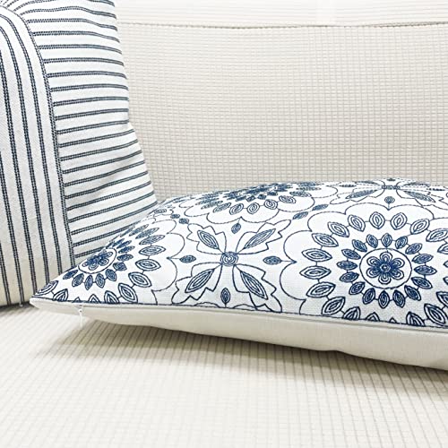 Slow Cow Embroidery Decorative Lumbar Throw Pillow Cover for Couch Sofa Bedroom Geometric Flower Pattern Cushion Cover 12 ...