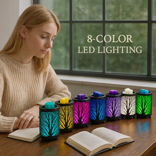 Leyoue Electric Wax Melt Warmer PTC Heating Plate with 7 Colors LED Changing Light Wax Warmer Fragrance Warmer for Home Of...