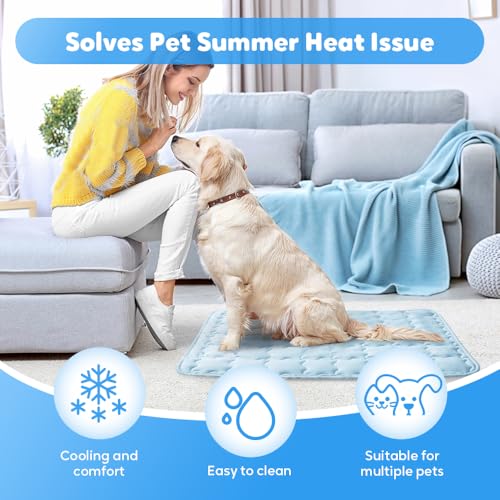 YAUNJI Dog Cooling Eco-Friendly Mat, 2026 New Portable Pet Cooling Pad for Dogs Cats Sleeping Mat for Home Outdoor, Washab...