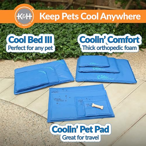 K&H Pet Products Cool Bed III Dog Cooling Mat, Indoor Outdoor Cooling Beds for Large Dogs, Chilling Pet Pad for in Home, O...