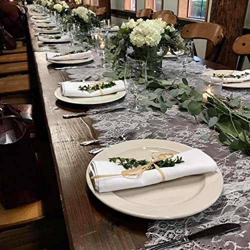3 Pcs White Lace Table Runner 14 x 120 Inch Embroidered Boho Table Runner for Wedding Party Bridal Shower Decorations Vint...