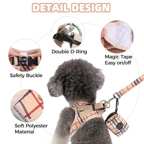 PAWCHIE Dog Harness and Leash Set, Step in No Pull Soft Pet Harness, Reflective Adjustable Puppy Vest for Small Medium Dog...