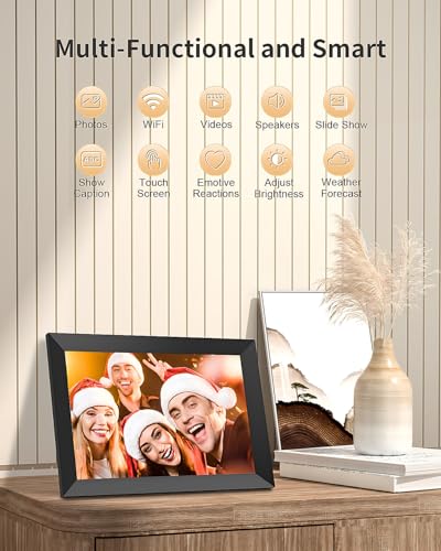 Frameo Digital Picture Frame, 10.1 Inch Smart WiFi Photo Frame with 1280x800 HD IPS Touch Screen, Auto-Rotate, Wall Mounta...