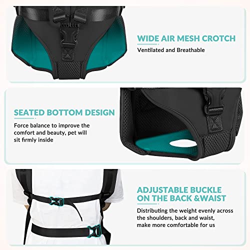 Lukovee Dog Backpack Carrier, Legs Out Easy-fit Dog Front Carrier for Small Medium Dogs, Adjustable Hands Free Dog Chest C...