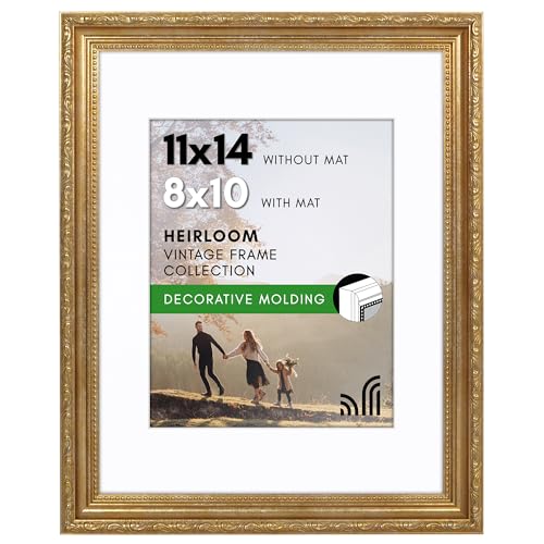 Americanflat 11x14 Picture Frame with Shatter-Resistant Glass - Use as 8x10 Frame with Mat or Display 11x14 Photo Without ...