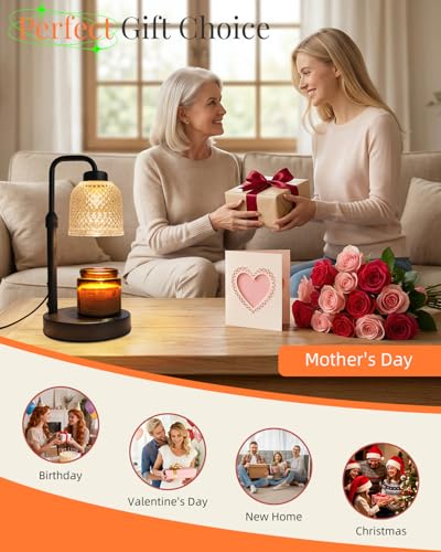 AIFEI Candle Warmer Lamp with Timer, Dimmable Adjustable Height Candle Lamp, Birthday Gifts for Women Mom Sister Friends, ...