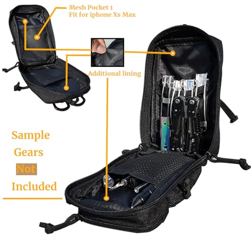 2 Pack Tactical Molle Utility Pouchs,Mini Belt Pouch EDC Pouch Tactical Phone Pouches Outdoor Admin Tool Pouch Medical EDC...