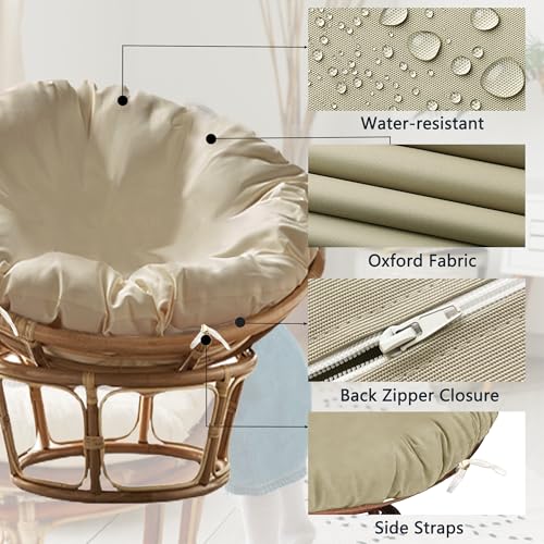Sqodok Papasan Cushion Cover Only, 50in Outdoor Indoor Papasan Chair Cushion Covers Water Resistant, Machine Washable Papa...