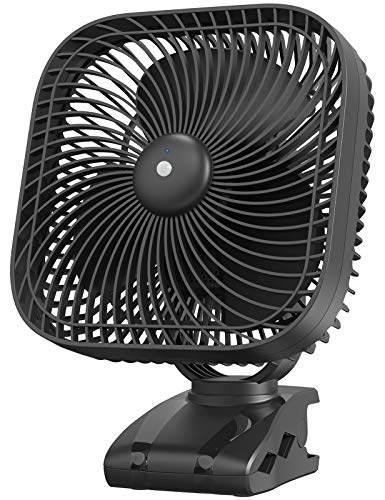 SLENPET 20000mAh Rechargeable Portable Clip-on Fan – Battery Operated, Last 78 Hrs, 4 Speeds with Light & Hook, 8 Inch Per...