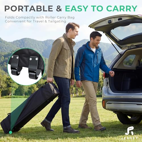 JEAREY 10x10 Pop Up Canopy Tent, Heavy Duty Outdoor Canopy with 1-Push Instant Setup, Commercial Tent with Roller Bag, 4 S...