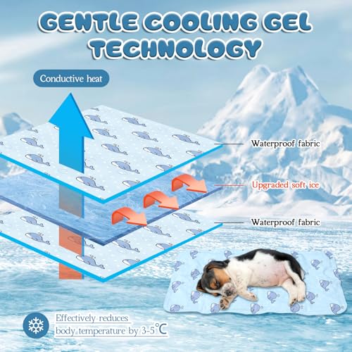 Nuanchu Dog Stroller Cooling Mat Waterproof Outdoor Pet Cooling Mat Washable Summer Cat Sleeping Blanket for Pet Stroller...