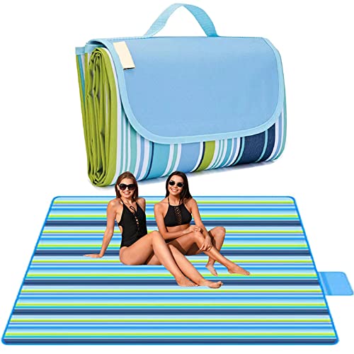 Lchkrep Picnic Blanket Beach Blankets 80"x60" Large Sandproof Waterproof Camping Portable Travel Blanket Play Mat for Outd...