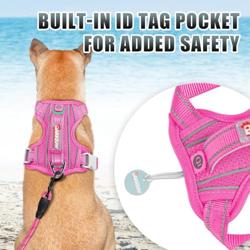 BARKBAY No Pull Dog Harness Large Reflective Dog Harness with Front Clip and Easy Control Handle for Walking Training Runn...
