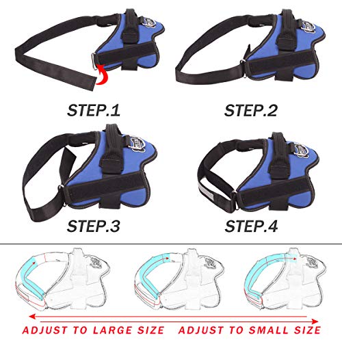 Bolux Dog Harness, No-Pull Reflective Dog Vest, Breathable Adjustable Pet Harness with Handle for Outdoor Walking - No Mor...