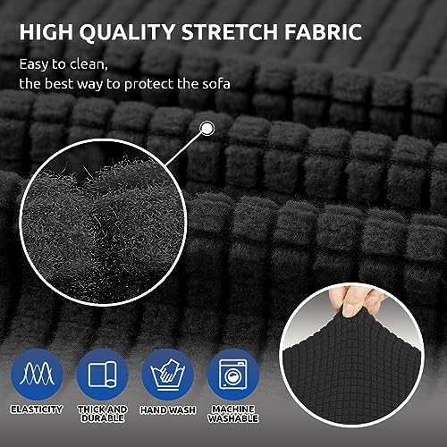 KEKUOU Stretch Sofa Cover Slipcover ，Couch Covers for 3 Cushion Couch Sofa pet Friendly (78"-94") Furniture Protector Sofa...
