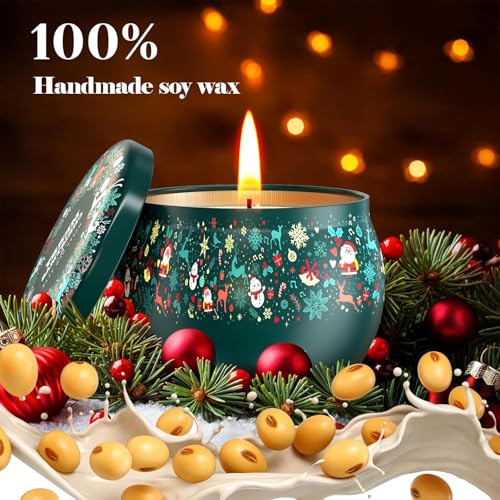 THAUSDAS Scented Candles Gift Set: 4 Pack 4.4 oz Aromatherapy Christmas Candles for Home Scented - 120H Burning Stress Rel...
