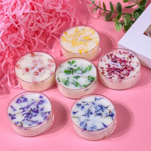 Petal Decorative Tea Light Candles Set of 6 Scented Votive Candel Gifts for Women Mother Day Birthday Valentine's Christmas