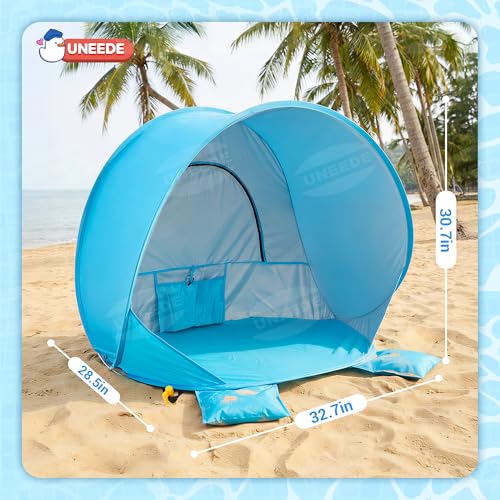 Baby Beach Tent Pop Up Baby Tent with UV Protection - Portable Infant Shade Canopy, Must-Have Beach Baby Essentials (Blue,...