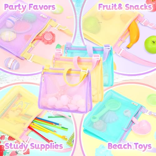 Tagitary Beach Toys Mesh Beach Bags Sand Toys Kids Seashell Bag with Zipper,Outdoor Toys Travel Summer Must Have Accessori...