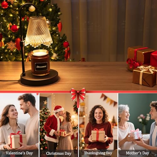Drconox Candle Warmer Lamp with Timer Dimmable, Adjustable Height Wax Melt Warmer for Jar Candles, Birthday Gifts for Wome...