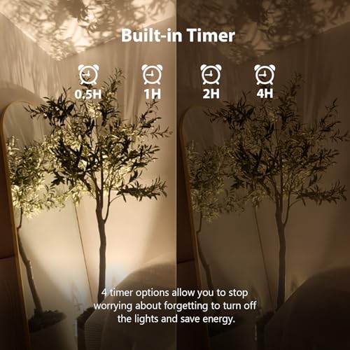 Brightown 2 Pack Uplights Indoor Floor Can Lights - 6000K LED Up Lights with Remote and Timer, 3 Color Temperatures and Di...