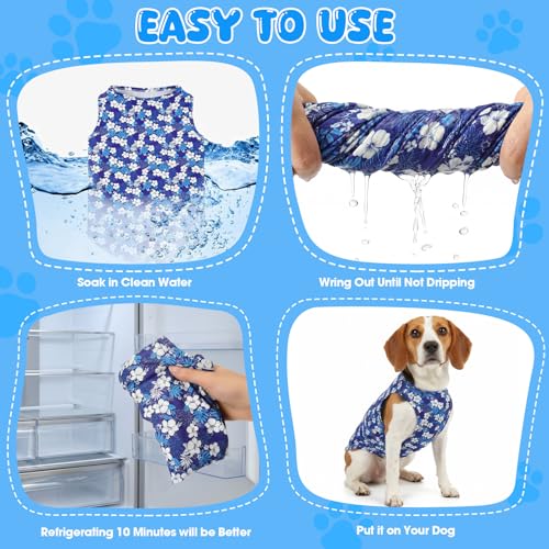 Talltalk 5 Pack Dog Cooling Vest Quick Dry Shirts Mesh Breathable Instant Sun Protection Cooling Dog Vest Lightweight Summ...