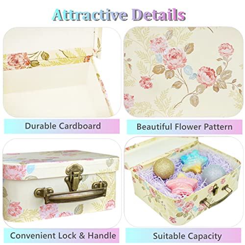 Amedoo Paperboard Suitcases(Set of 3), Gift Boxes With Lids For Presents, Photo Storage, Dolls, Perfect for Home Decoratio...