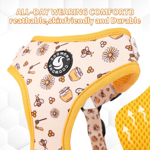 Dog Cat Harness and Leash Set, Puppia Soft Mesh Padded and Adjustable Puppy Vest Cute Dog Clothes Escape Proof Easy Walk P...