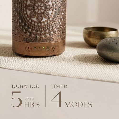 Earnest Living Essential Oil Diffuser Metal Diffuser 100 ml Timers Night Lights and Auto Off Function Home Office Humidifi...