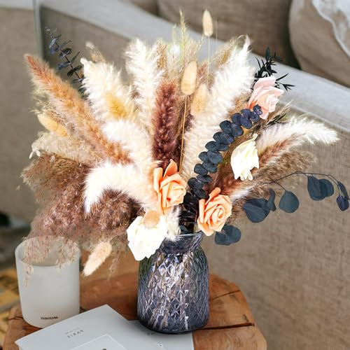 Dried Flower Bouquet | Pampas Grass Decor | Floral Arrangements for Home & Wedding | Boho, Rustic, and Modern Decorations...