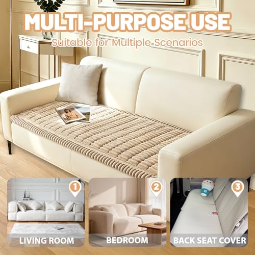 Couch Cover for Dogs Washable,Non Slip Fuzzy Durable Couch Covers for 3 Cushion Sofa Pet Friendly Sofa Cover Dog Thick Sof...