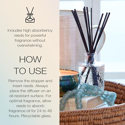 Voluspa French Cade Lavender Scented Reed Diffuser, 3.4 oz, Luxury Woody Lavender Diffuser, Oil Reed Diffusers for Home, H...