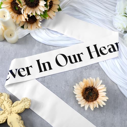Fanfanwin Funeral Sash Memorial Wreath Sash Funeral Ribbon Celebration of Life Ribbon for Casket or Wreath Flower Memorial...