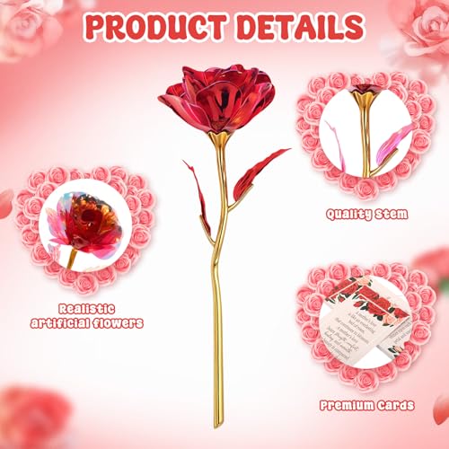 Thiccywoov 50 Sets Mother's Day Flower Gifts Mother's Day Christian Gifts for Women Faith Galaxy Rose Crystal Flower and C...