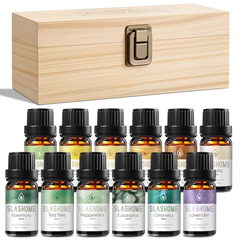 12 Pack Essential Oils for Diffusers for Home - Water Soluble Diffuser Oils Set for Humidifiers & Spa, Scented Oil with Wo...