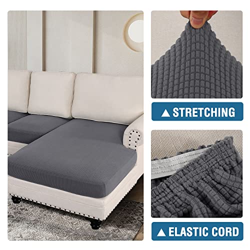 H.VERSAILTEX Sectional Couch Covers 3 Pieces Sofa Seat Cushion Covers L Shape Separate Cushion Couch Chaise Cover for Both...