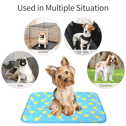 DELIFUR Cat Cooling Mat- Pet Ice Mat Outdoor for Dogs Self Cooling Pad for Kitten Cat Puppy Machine Washable (Medium, Blue...