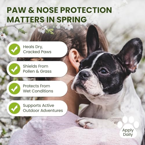 PawSono Lick-Safe Dog Paw & Nose Balm with Coconut Oil | All-Natural Moisturizer & Soother for Dry, Cracked Pads & Snout |...